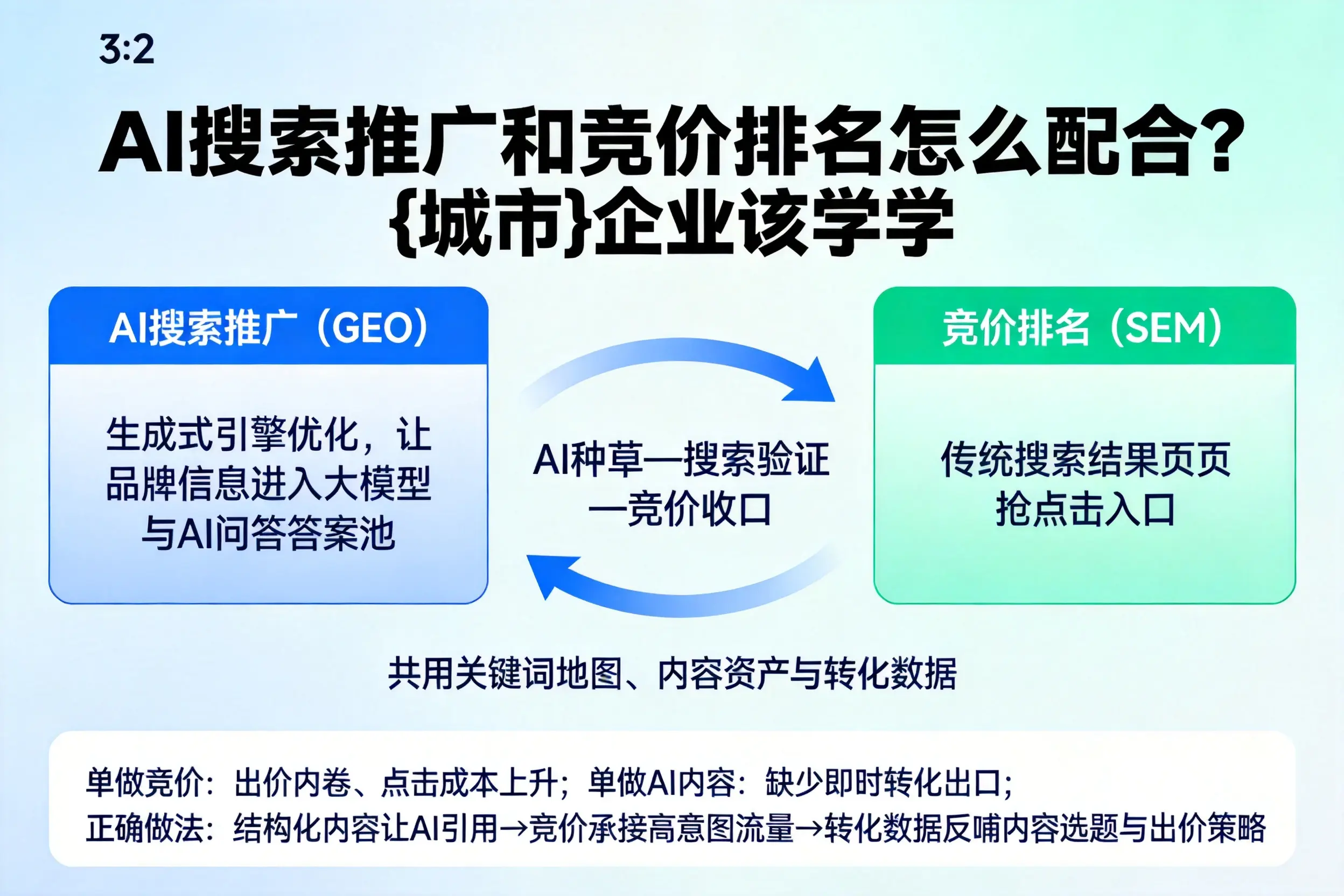 AI搜索推广和竞价排名怎么配合?宣城企业该学学