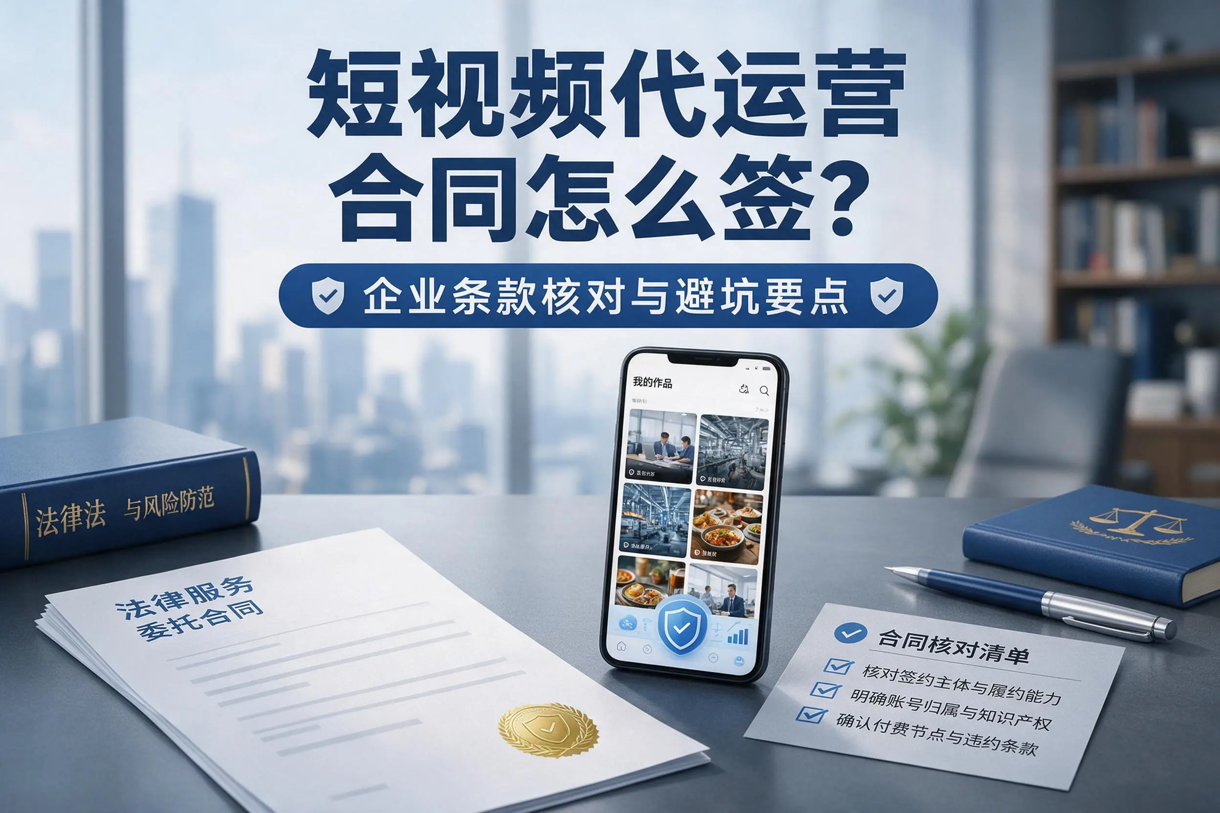 短视频代运营合同怎么签?宣城企业条款核对与避坑要点
