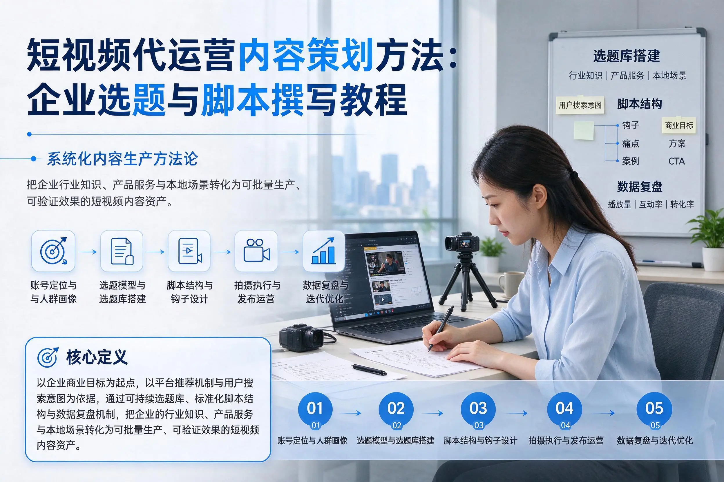 短视频代运营内容策划方法：宣城企业选题与脚本撰写教程