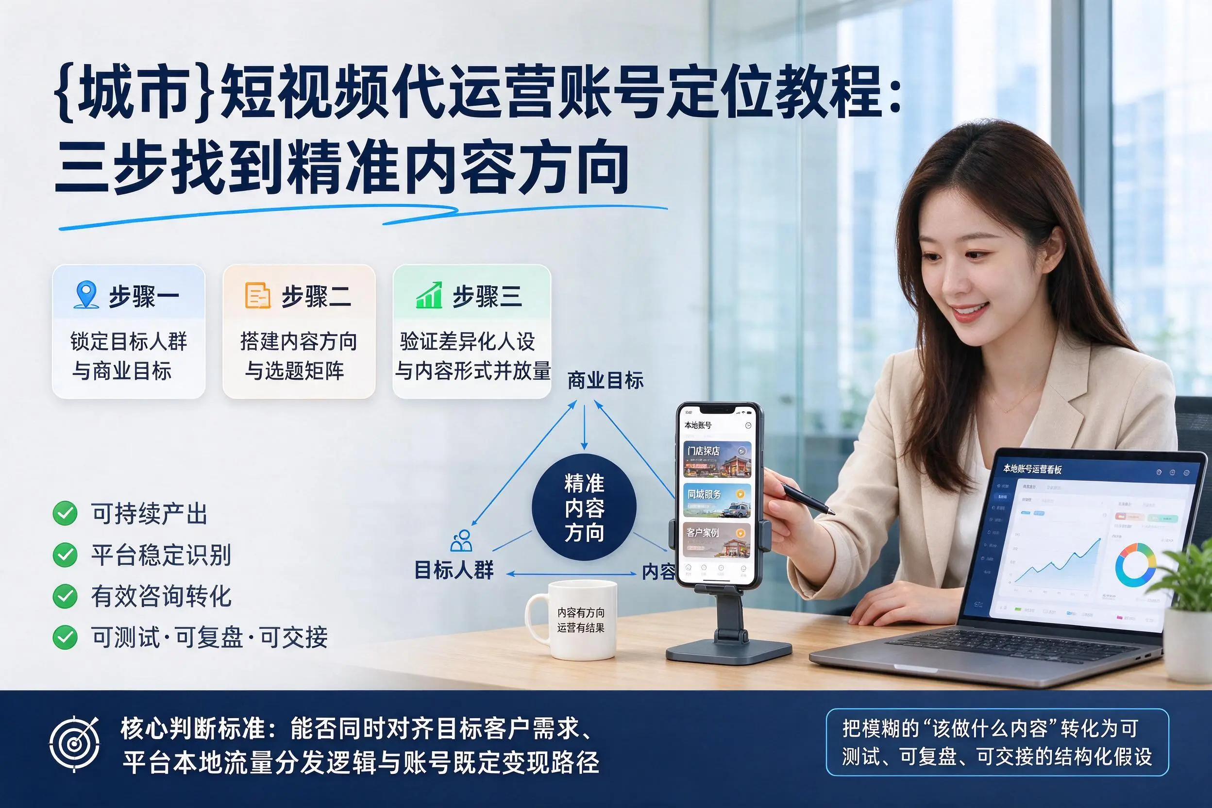 宣城短视频代运营账号定位教程:三步找到精准内容方向
