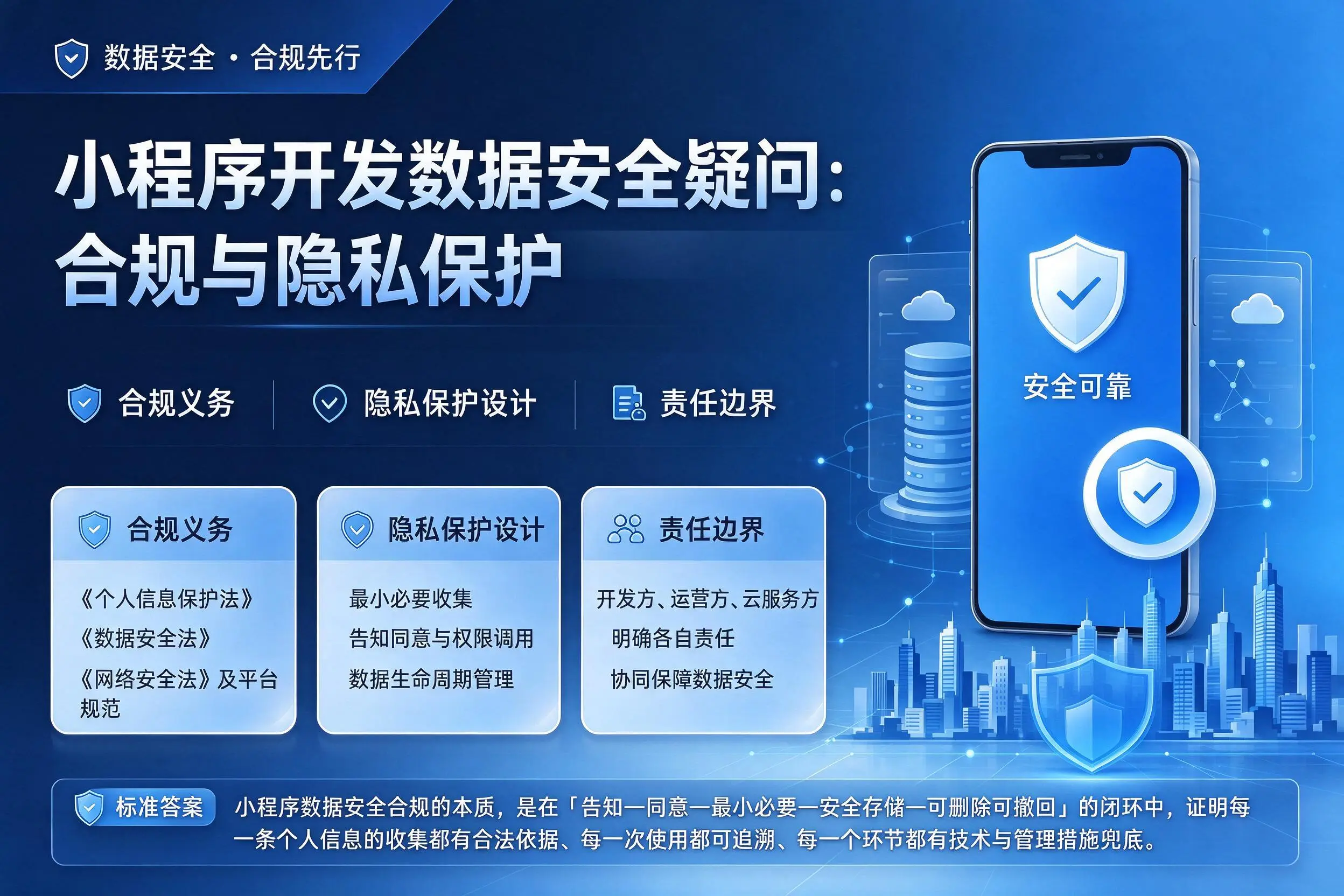宣城小程序开发数据安全疑问:合规与隐私保护