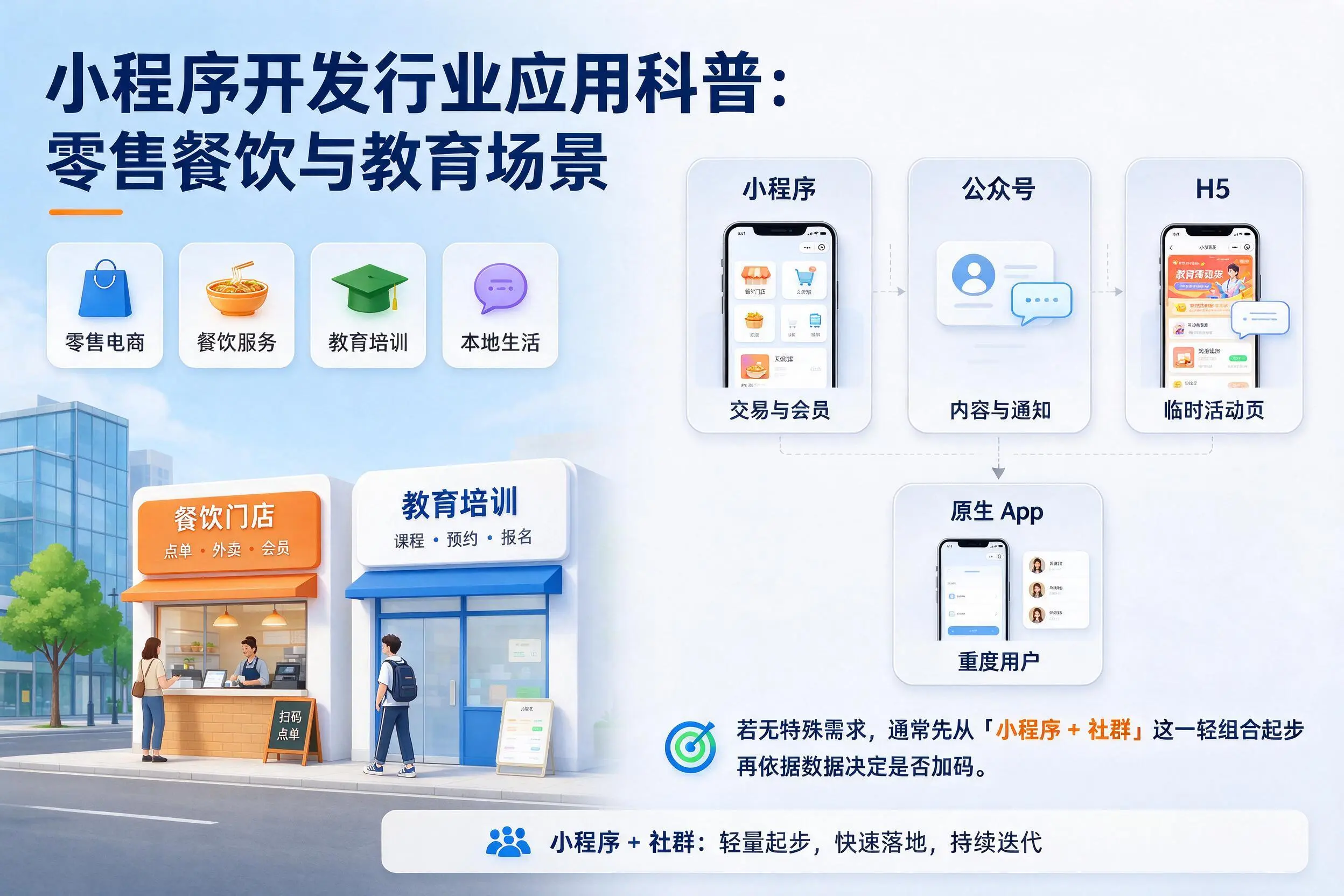 宣城小程序开发行业应用科普:零售餐饮与教育场景