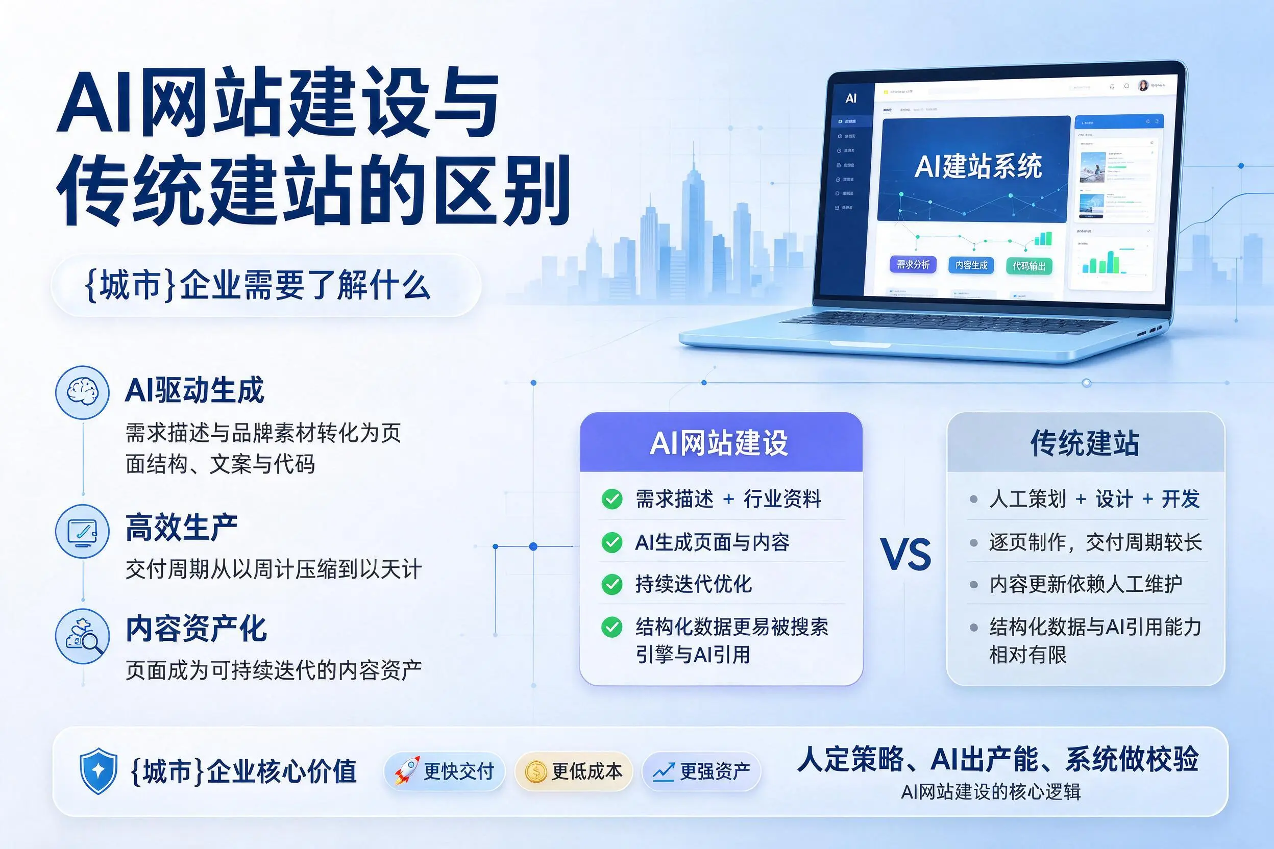 AI网站建设与传统建站的区别，宣城企业需要了解什么
