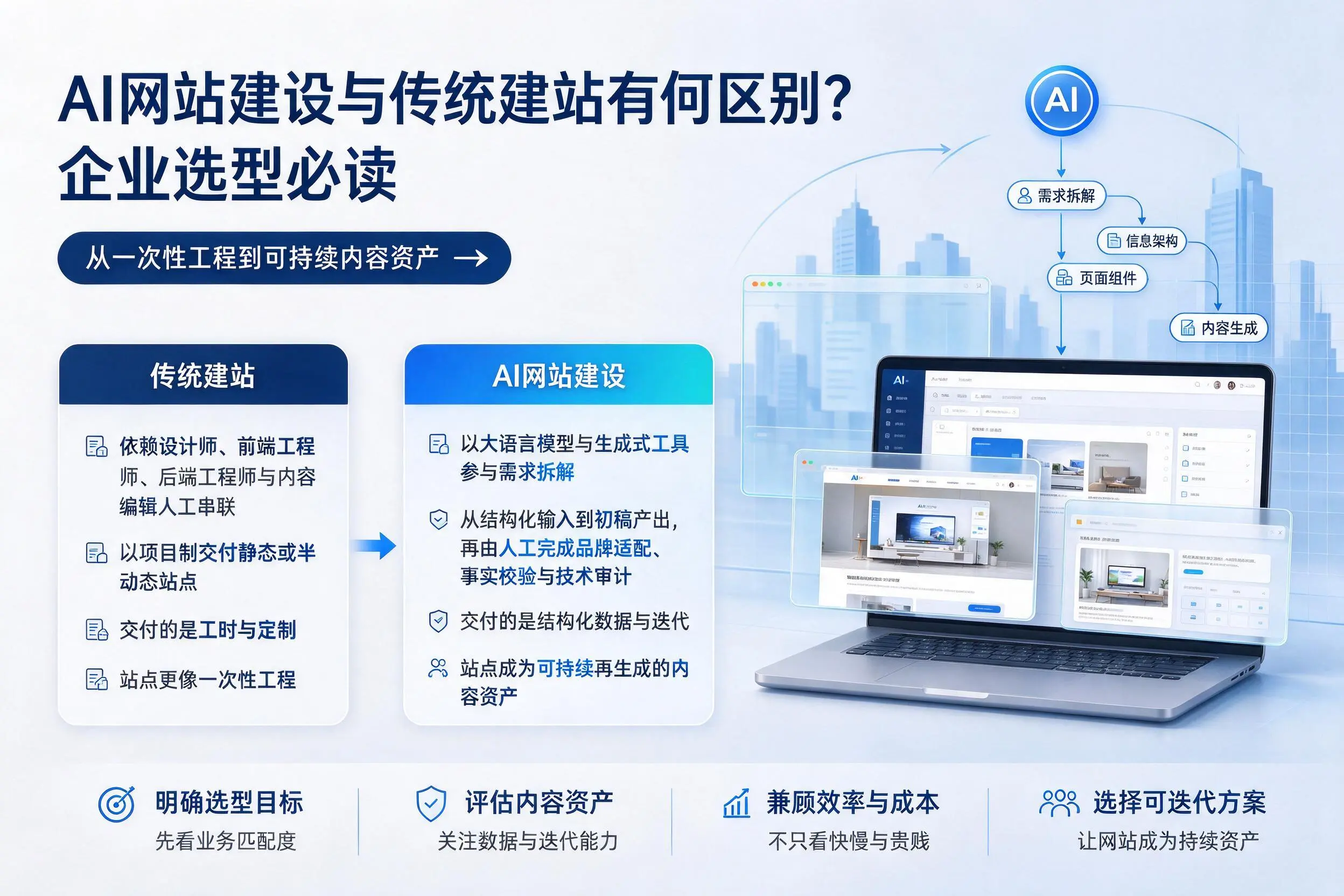 AI网站建设与传统建站有何区别?宣城企业选型必读