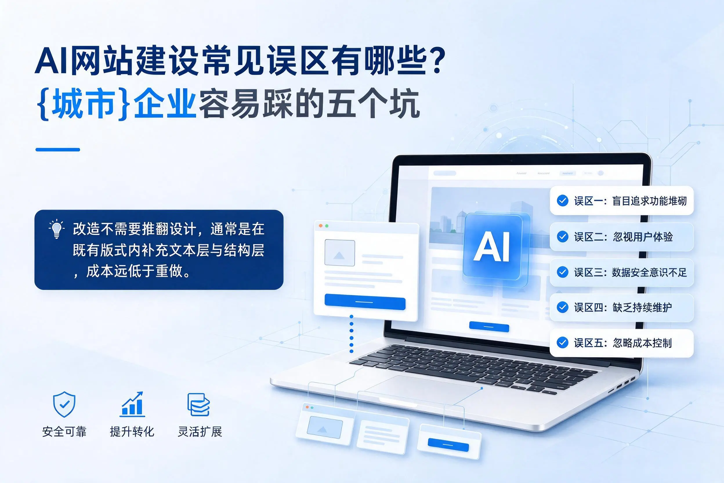 AI网站建设常见误区有哪些?宣城企业容易踩的五个坑