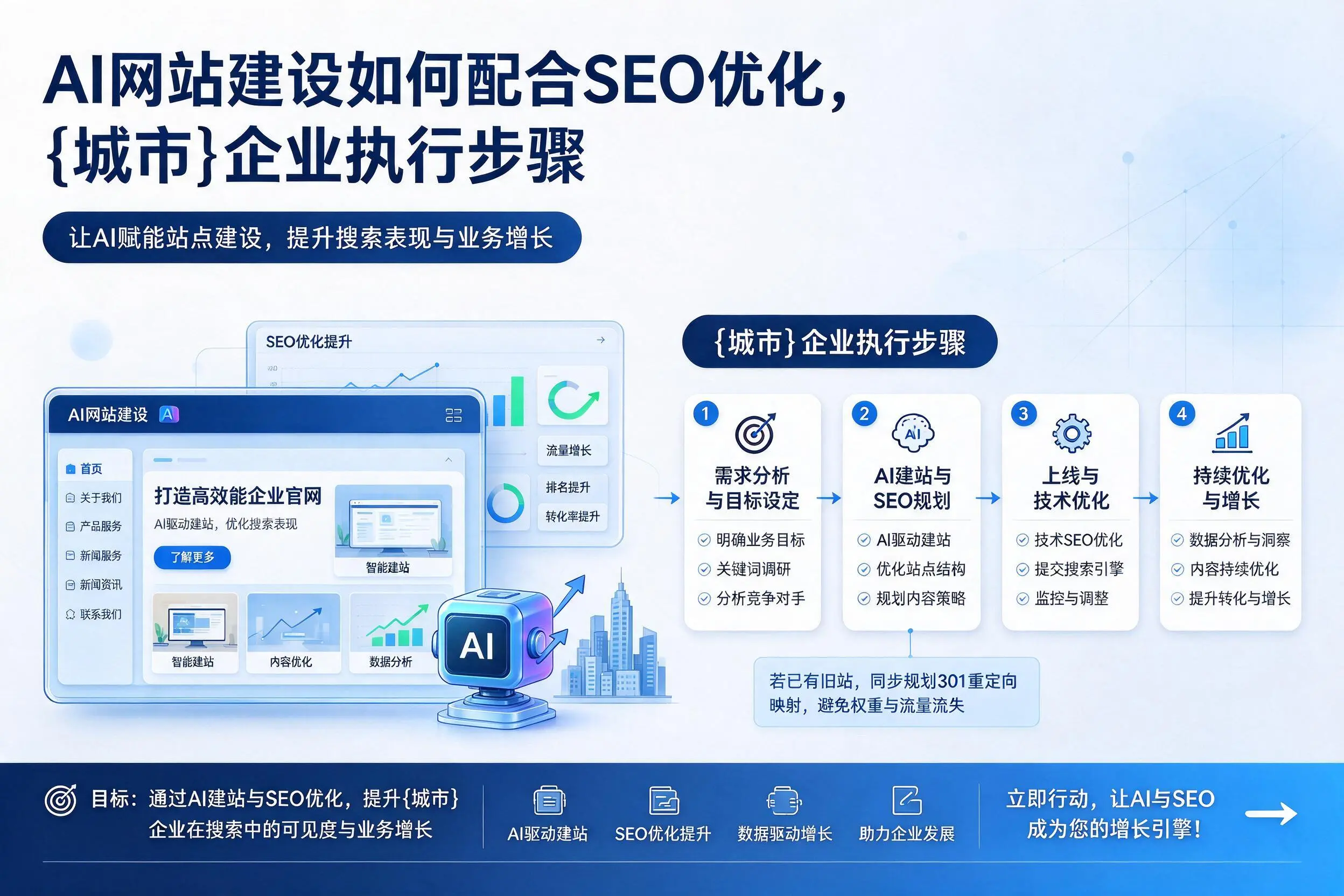 AI网站建设如何配合SEO优化，宣城企业执行步骤