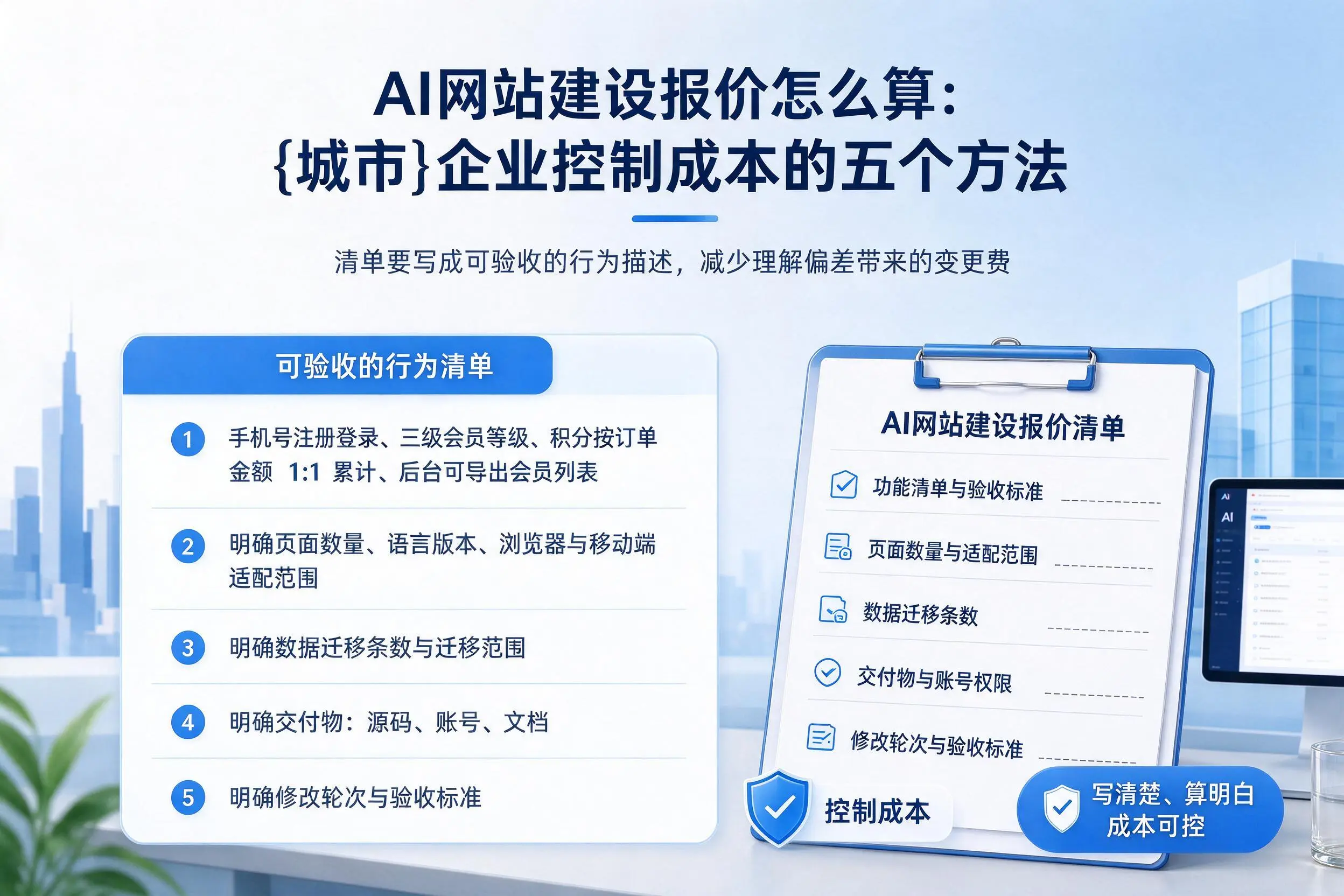 AI网站建设报价怎么算:宣城企业控制成本的五个方法